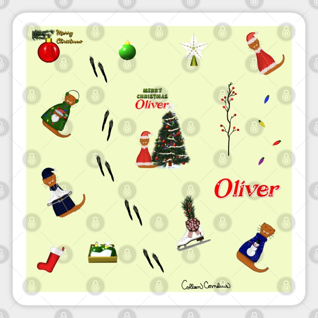 Oliver The Otter Christmas (Random Pattern) Sticker by ButterflyInTheAttic